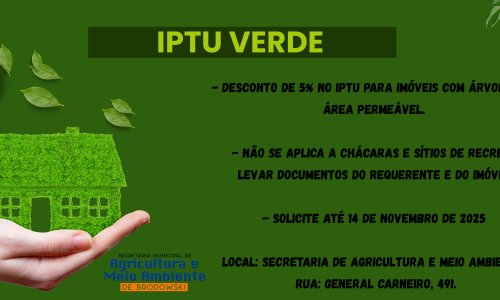 IPTU Verde - Desconto de 5% no IPTU