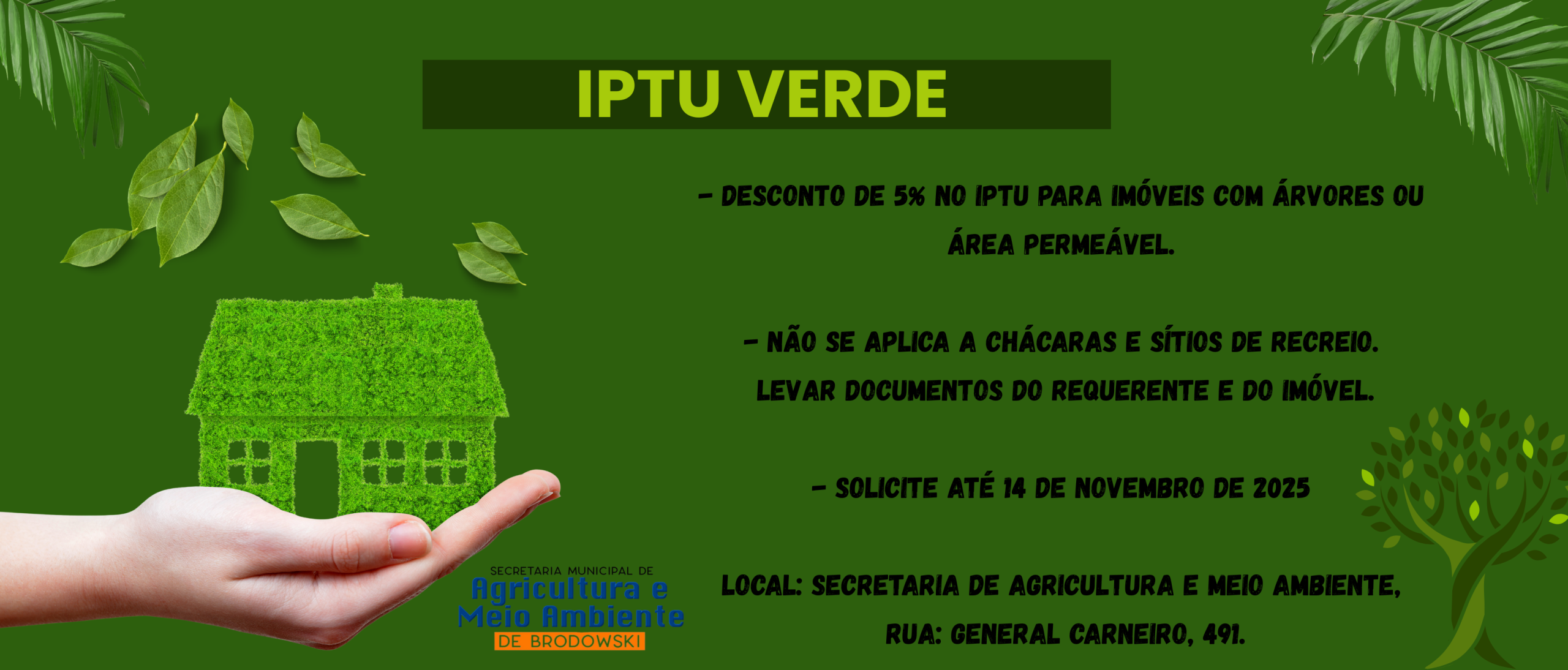 IPTU Verde - Desconto de 5% no IPTU