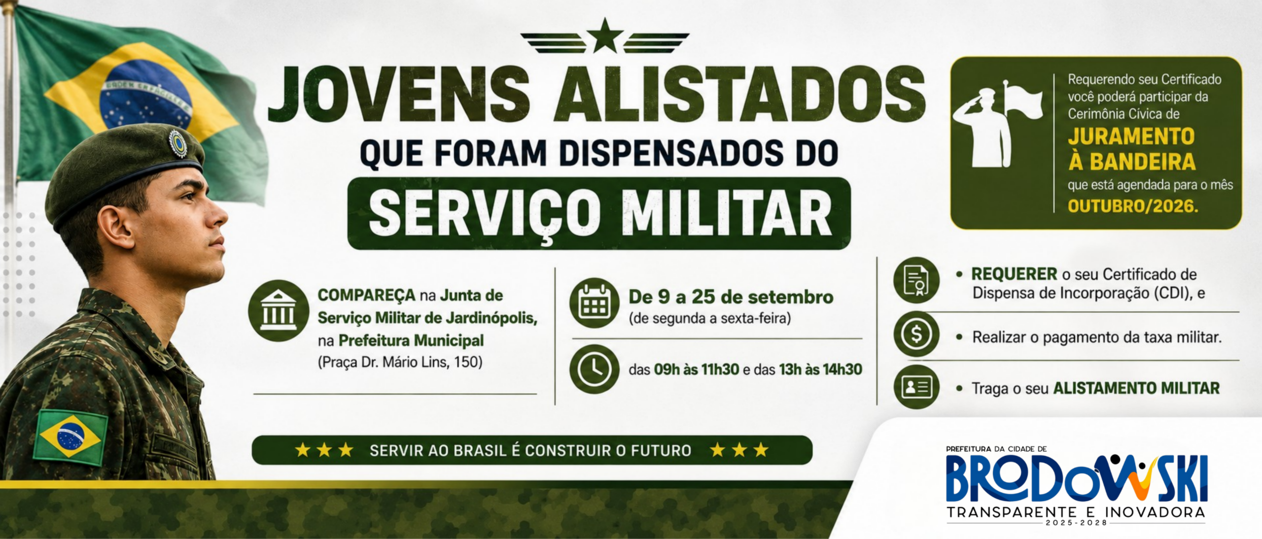 Jovens alistados que foram dispensados do Serviço Militar, atenção!