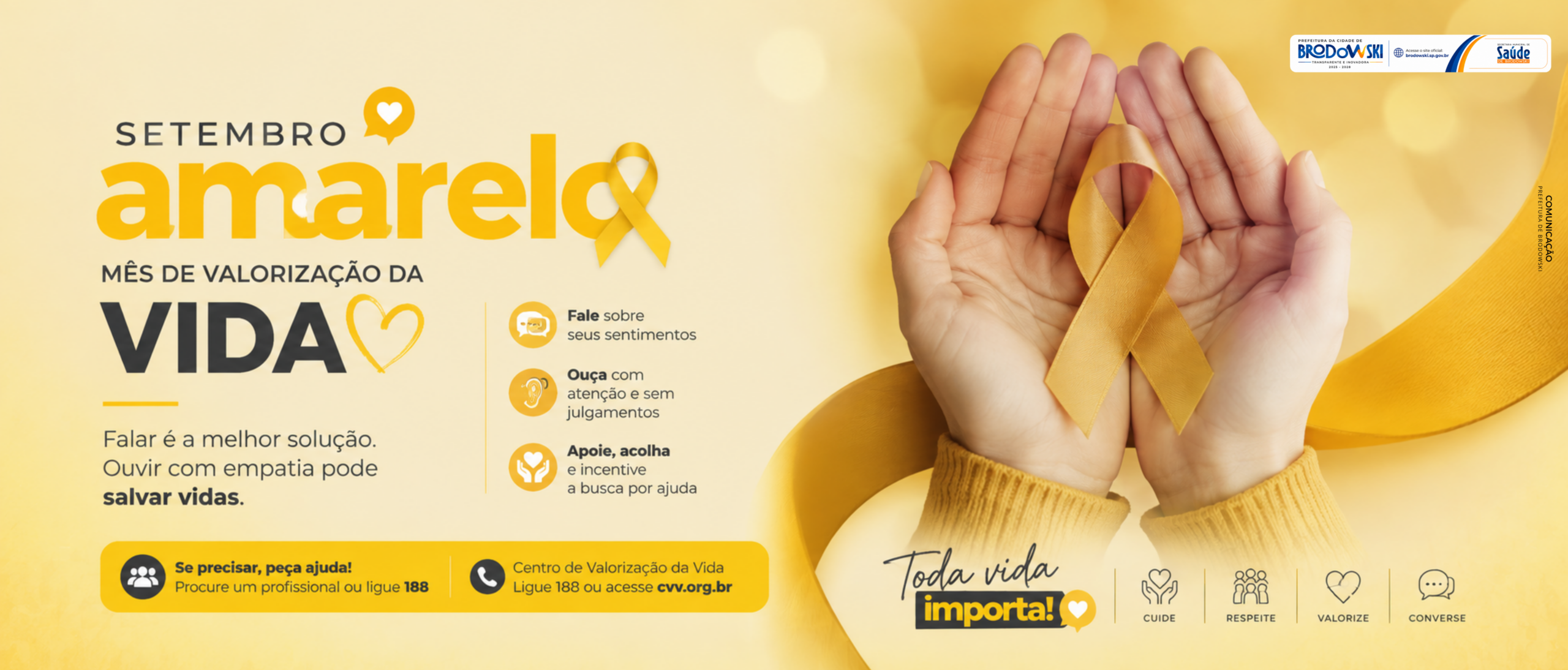 Setembro Amarelo Mês de Valorização da Vida