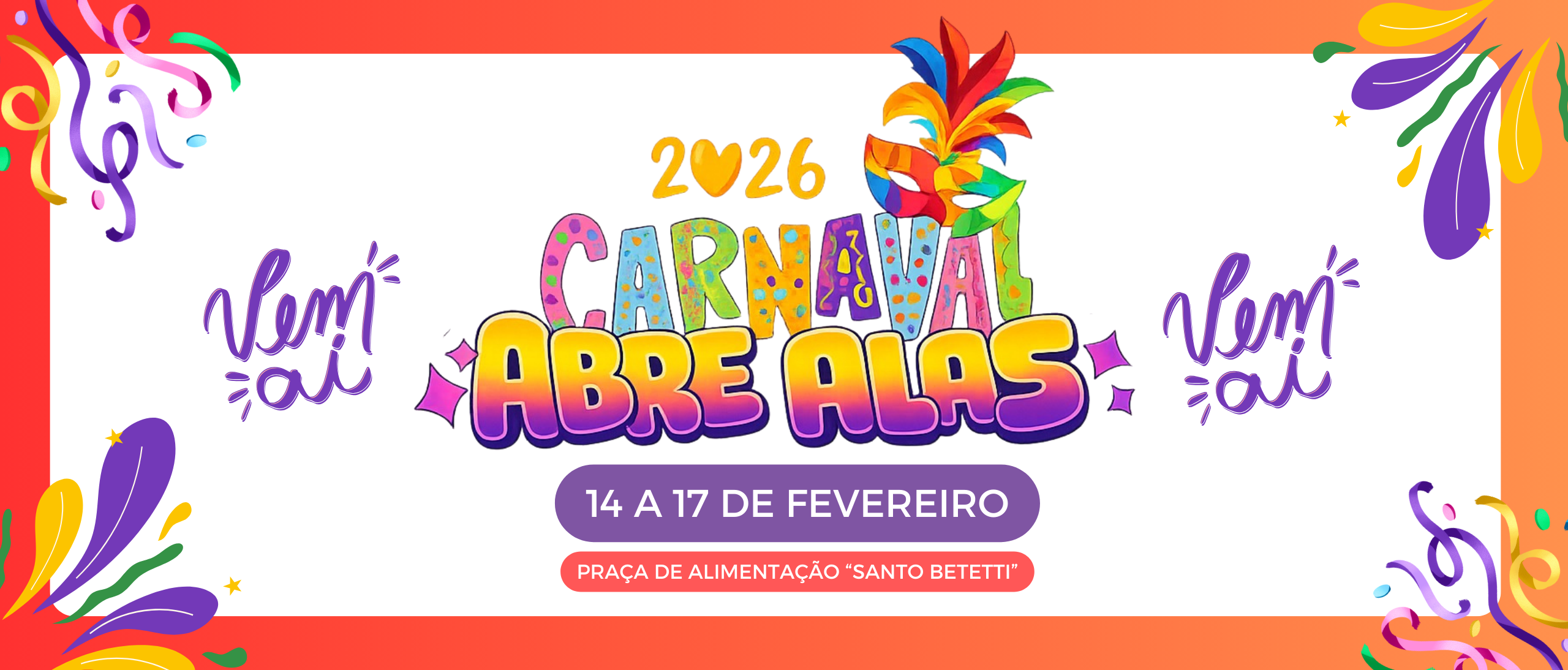 Vem aí o CARNAVAL ABRE ALAS 2026!